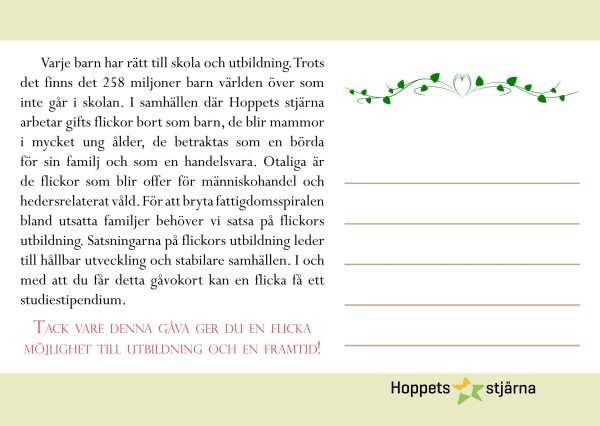Gåvokort Studiestipendium - Bild 3